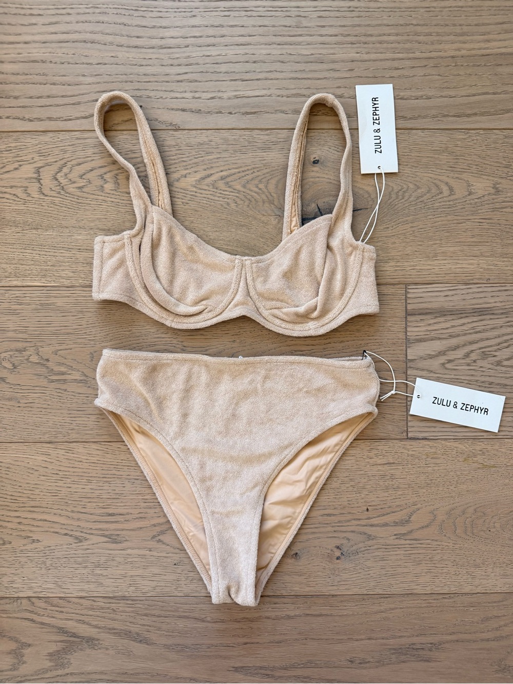 Zulu & Zephyr Beige Terry Underwire Bikini
